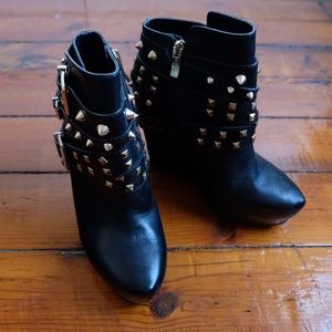 BCBGeneration Wedge Studded Platform Ankle Boot